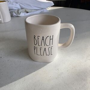 Rae Dunn White 'Beach Please' Mug